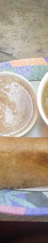 Ghee Roast Dosa with Sambar & Coconut Chutney