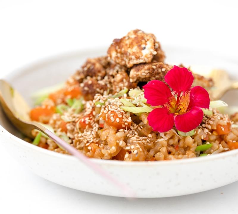 Glazed Teriyaki Tofu Rice Bowl