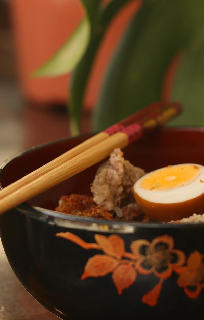 20-Min Glossy Pork Rice with Soy Egg & Cabbage