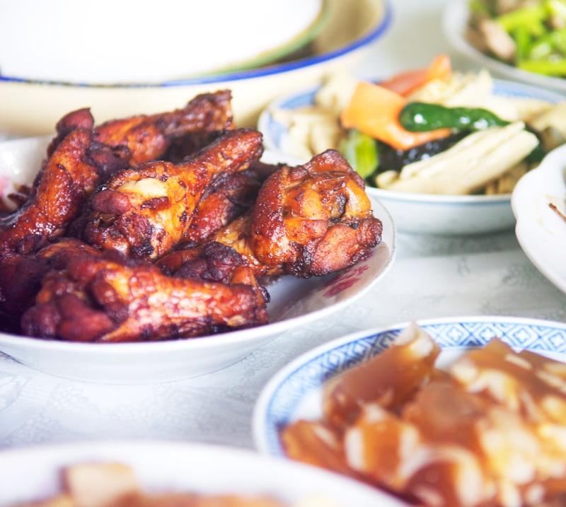Glossy Soy Chicken Wings with Crispy Veg