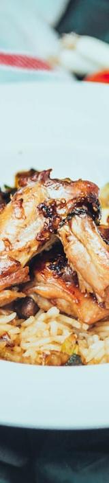 Glossy Soy Chicken Wings with Fried Rice
