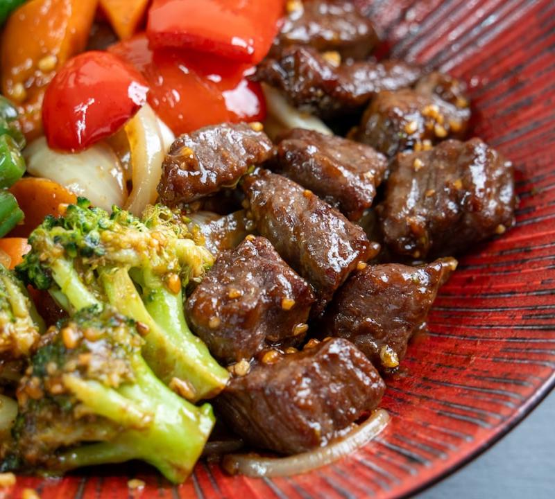 Gochujang Beef Skewers with Charred Vegetables