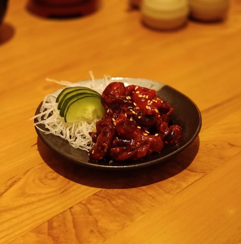 Gochujang Chicken with Crispy Daikon Slaw