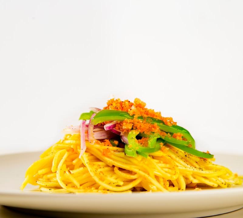 Gochujang Pasta with Crispy Garlic