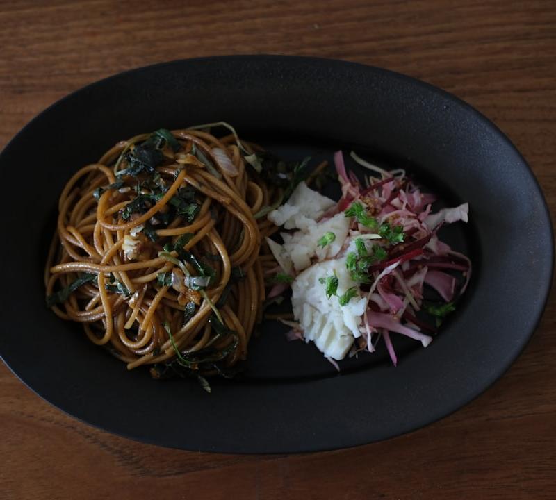 Gochujang Pasta with Garlic & Greens