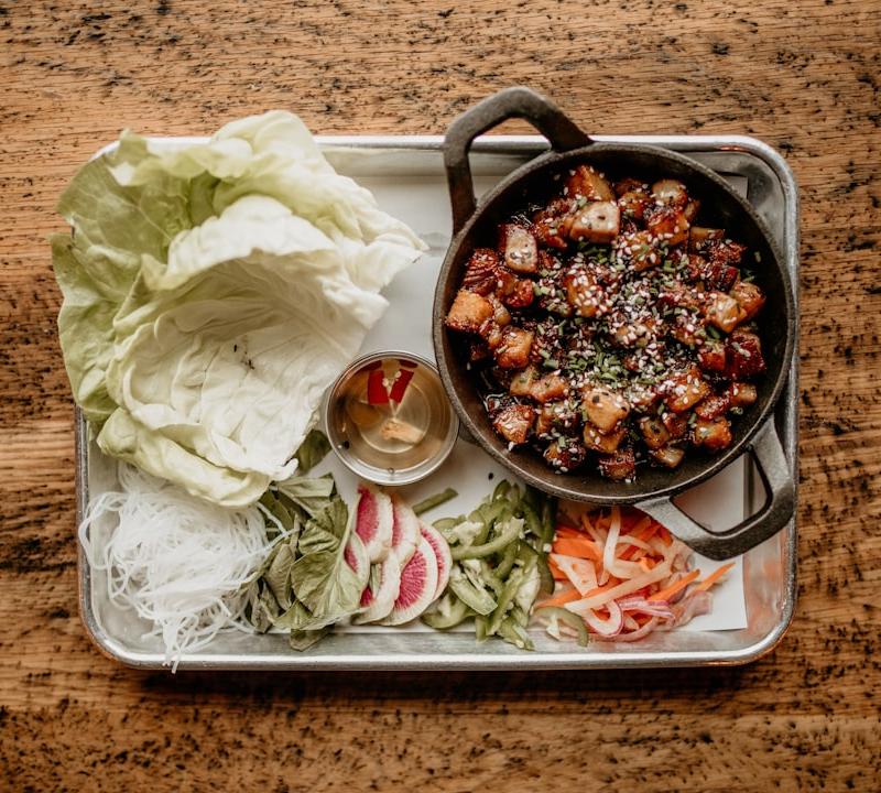 Gochujang Pork Belly Lettuce Wraps