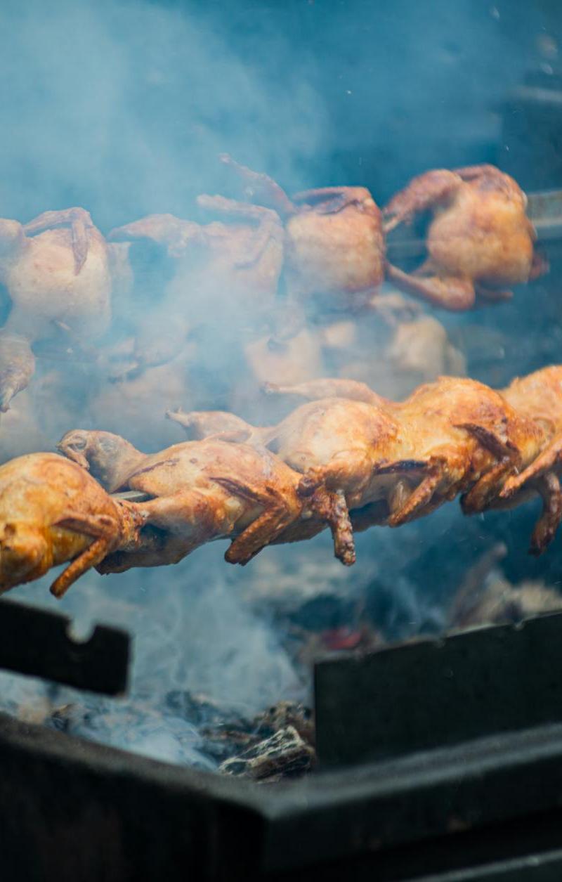 Golden BBQ Smoked Chicken with Crispy Skin