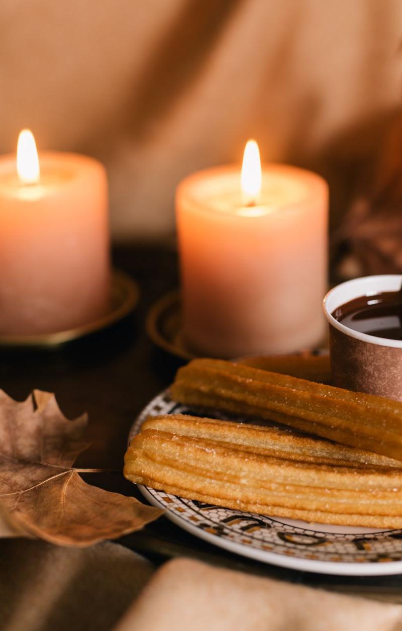 Golden Churros With Chocolate Dip