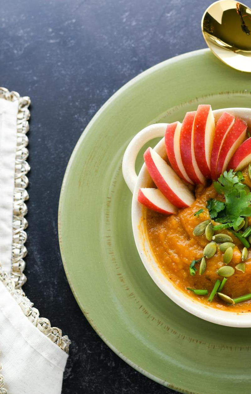 Golden Pumpkin Porridge with Crispy Apples