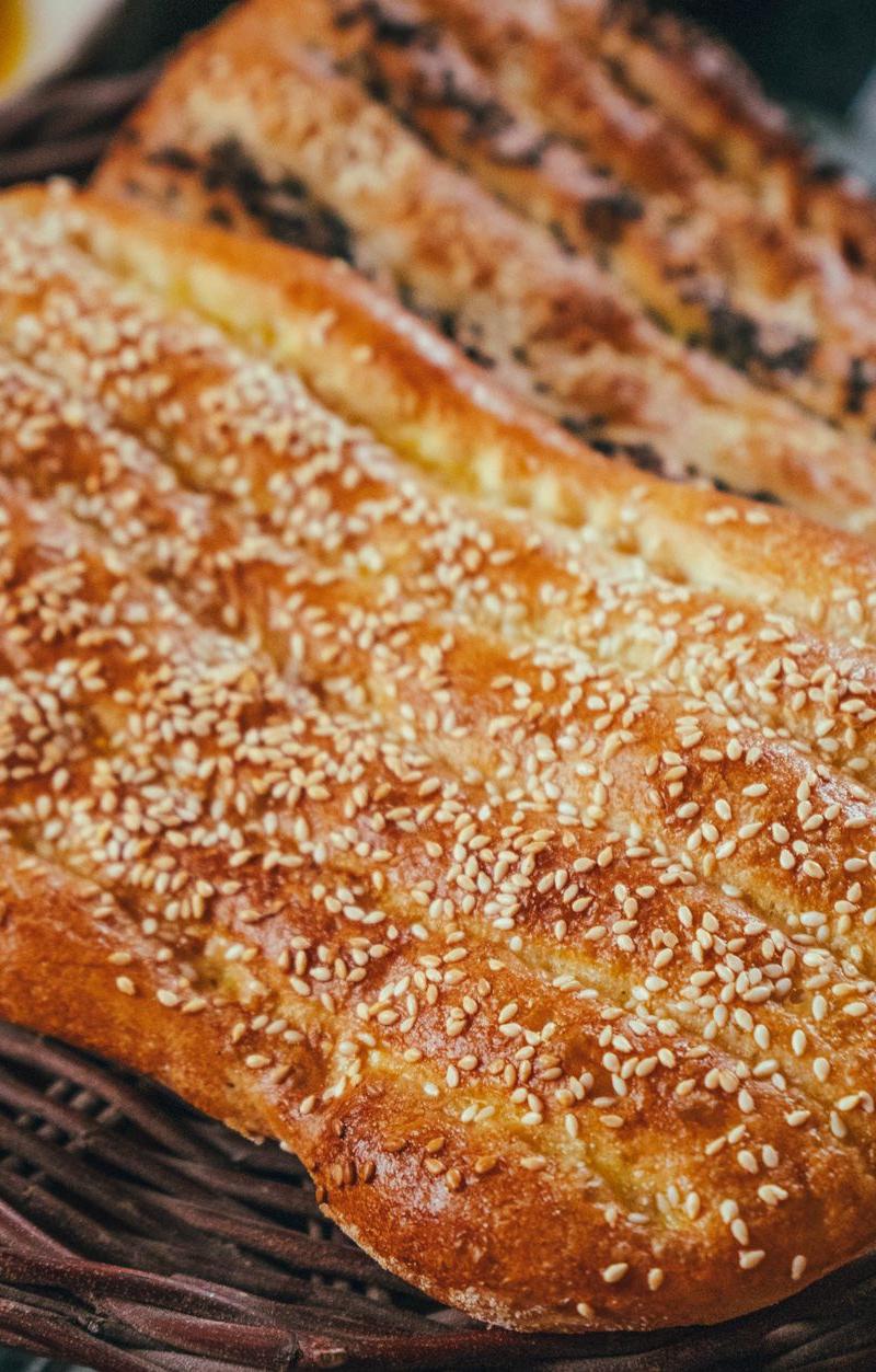 Golden Sesame Pide with Honey Butter