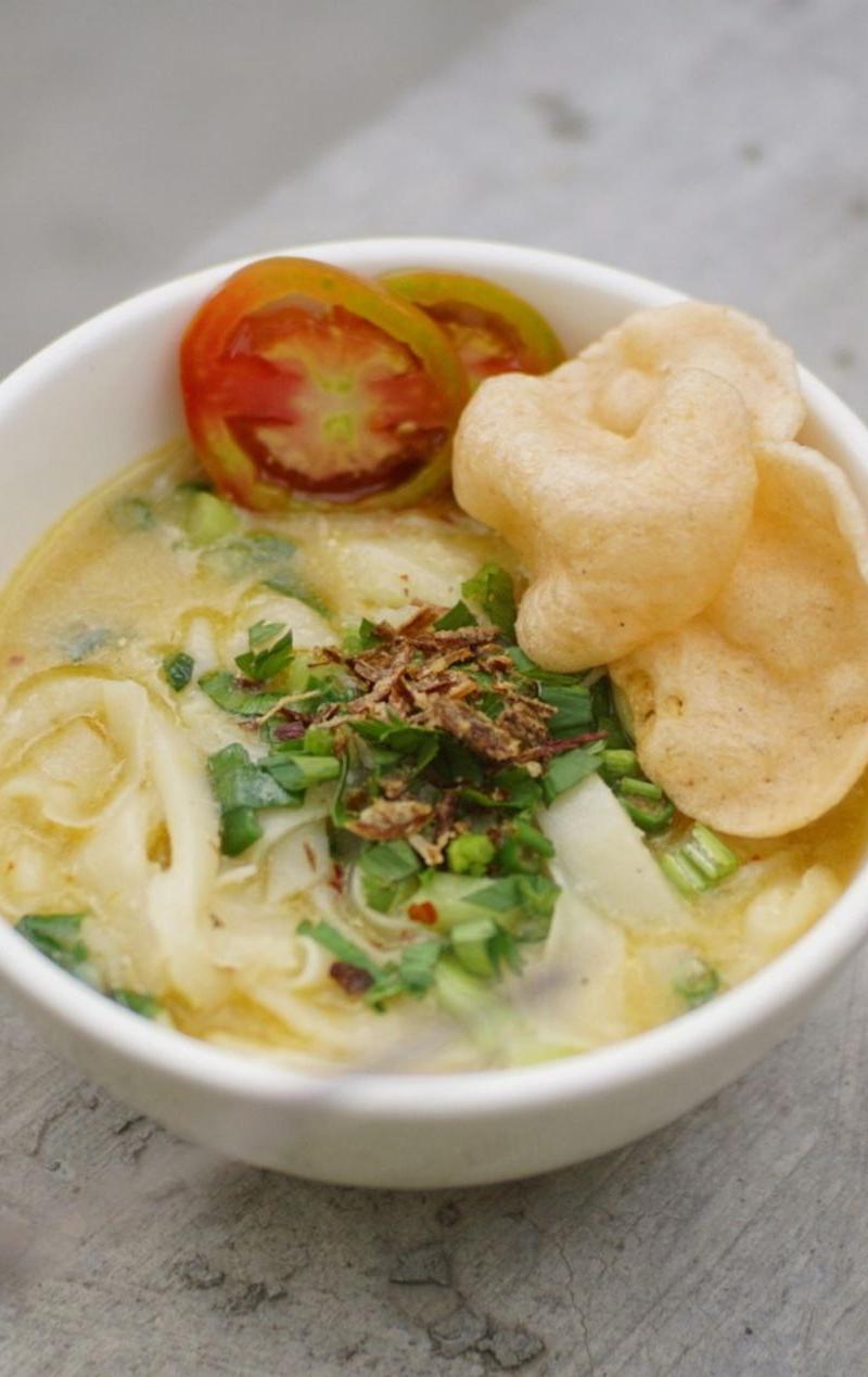 Golden Turmeric Chicken Soto with Shrimp Crackers