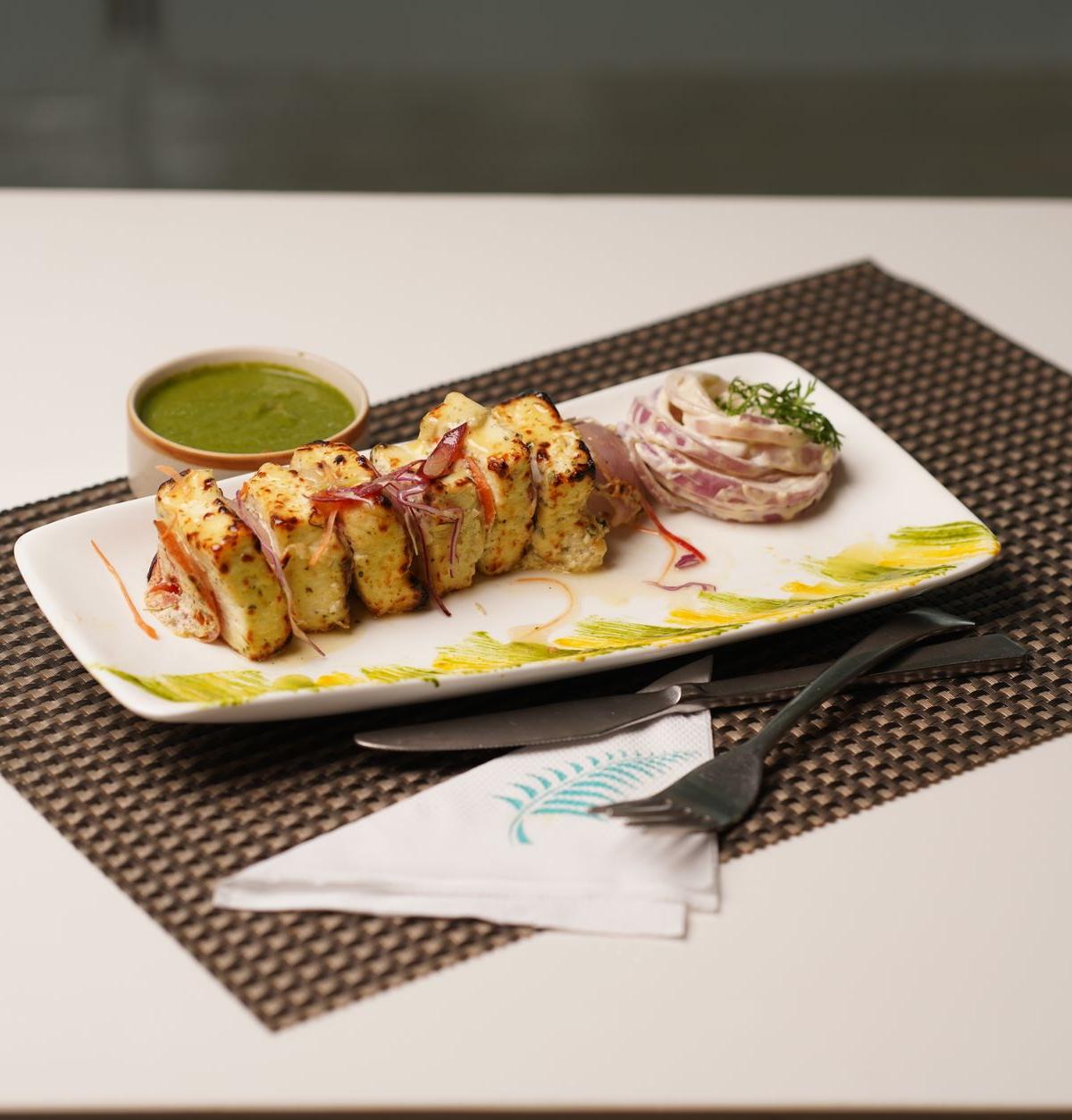 Golden Turmeric Paneer with Mint Chutney