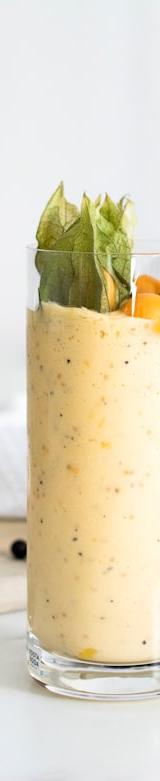 Golden Turmeric Smoothie with Blueberry Swirl