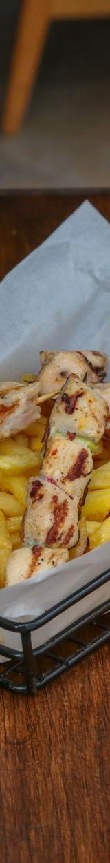 Greek Chicken Souvlaki with Crispy Fries