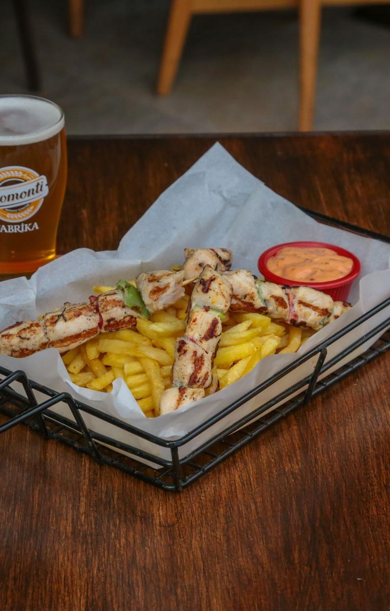 Greek Chicken Souvlaki with Crispy Fries