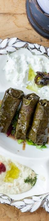 Greek Dolmades & Dip Platter