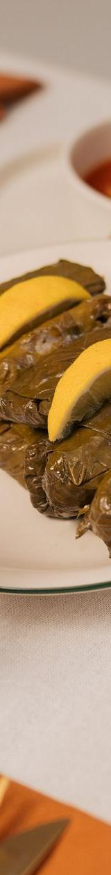 Greek Dolmades Platter with Tzatziki