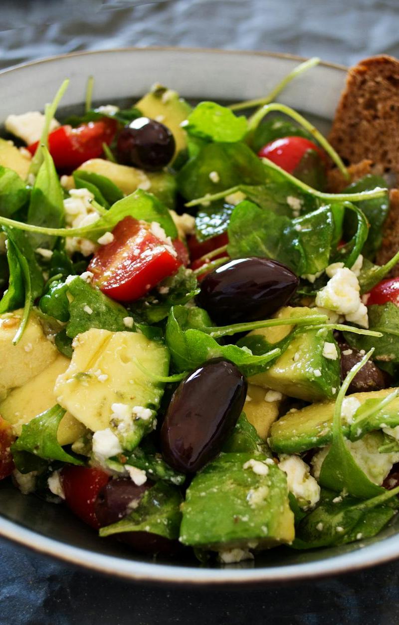 Greek Salad with Avocado & Rye