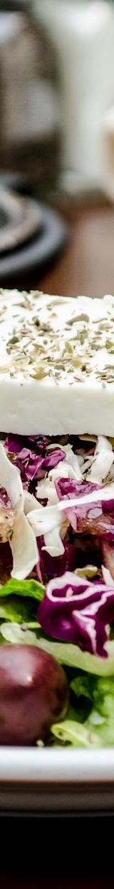Greek Salad with Crispy Cheese & Fish Roe