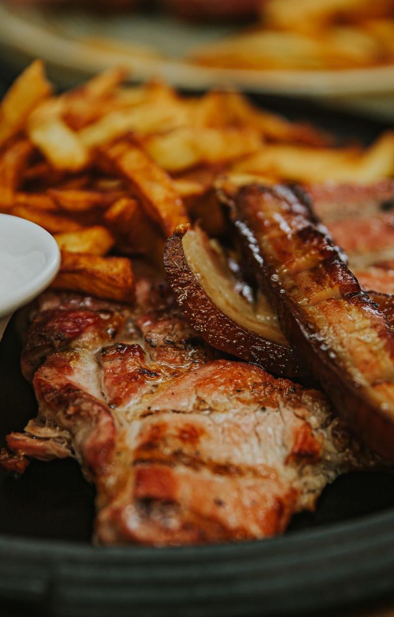 Greek Village Pork Chops with Fries & Tzatziki