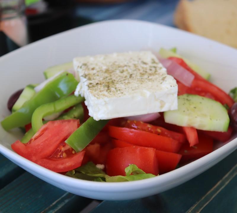 Greek Village Salad with Crispy Bread