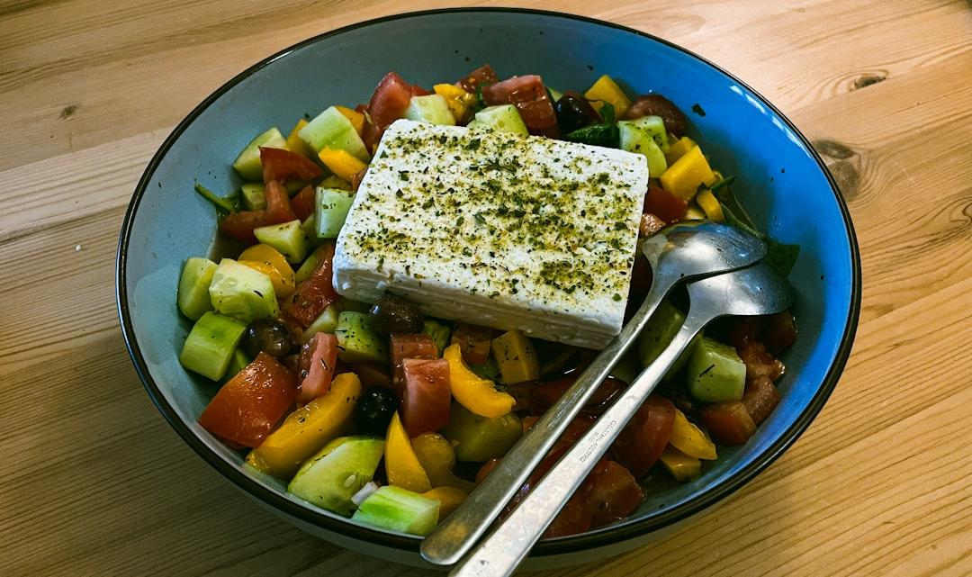 Greek Village Salad with Crispy Feta