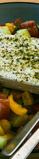 Greek Village Salad with Crispy Feta