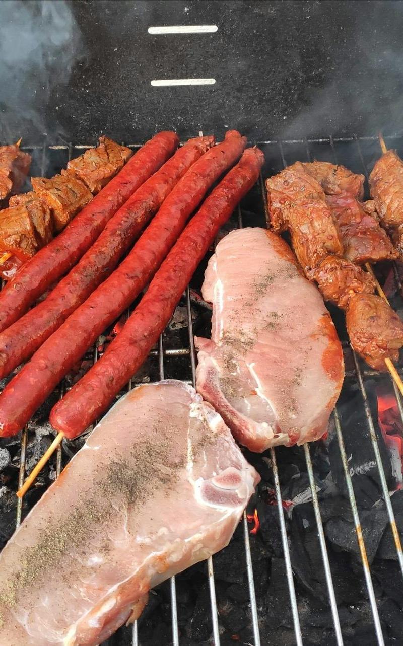 Grilled Anticuchos, Chorizo & Pork Chops