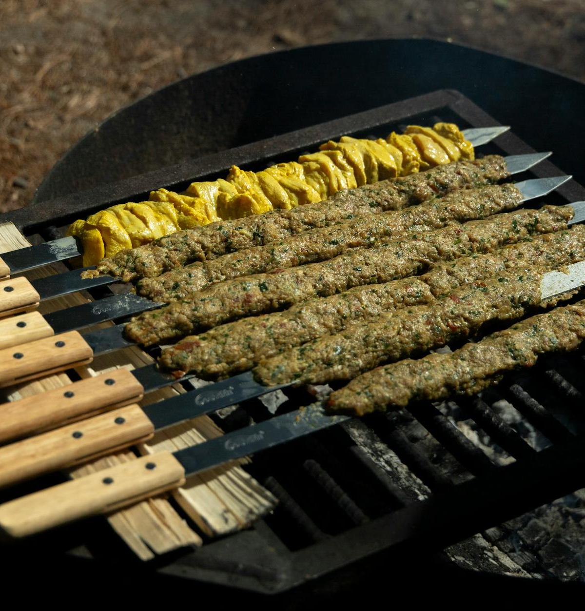 Grilled Beef & Chicken Kofta Skewers