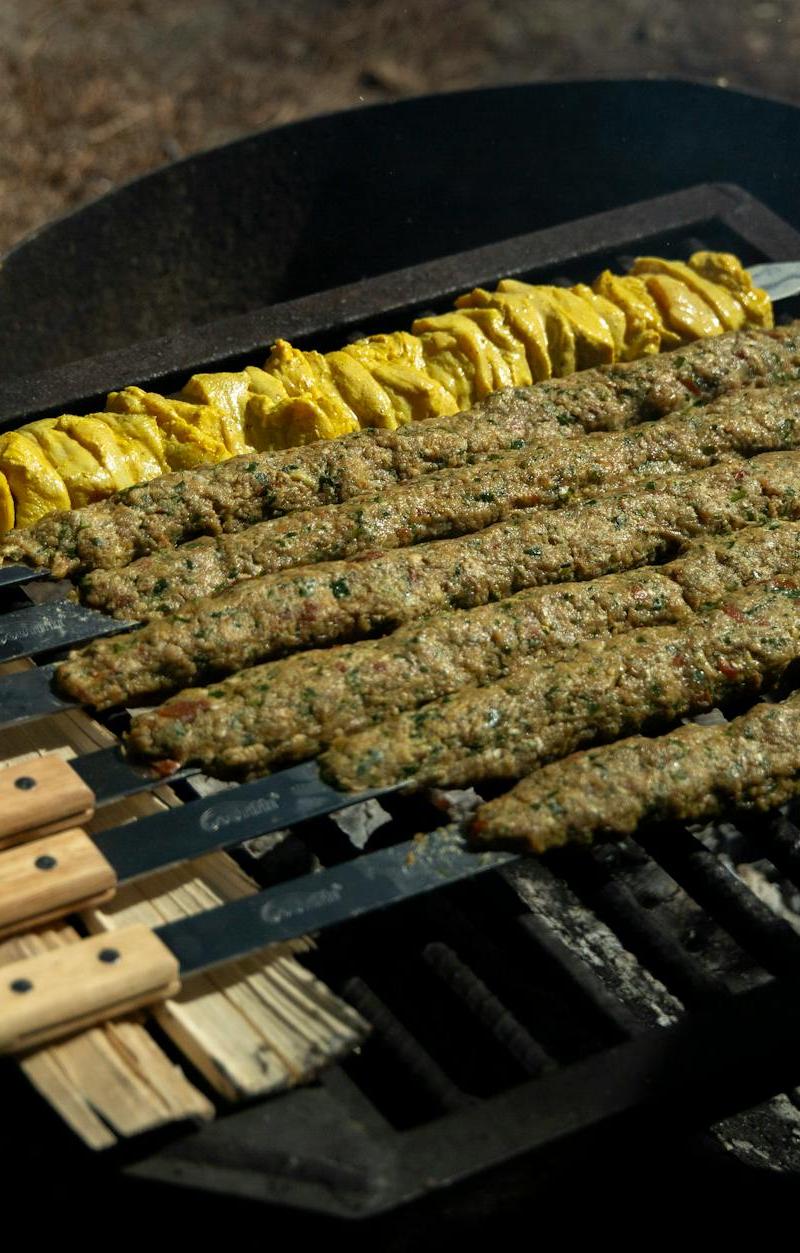 Grilled Beef & Chicken Kofta Skewers