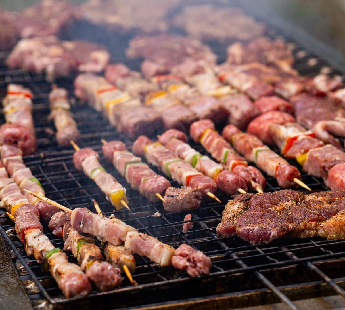 Grilled Beef Kebab with Tahini & Rice