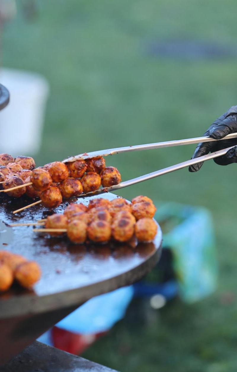 Grilled Beef Meatball Skewers