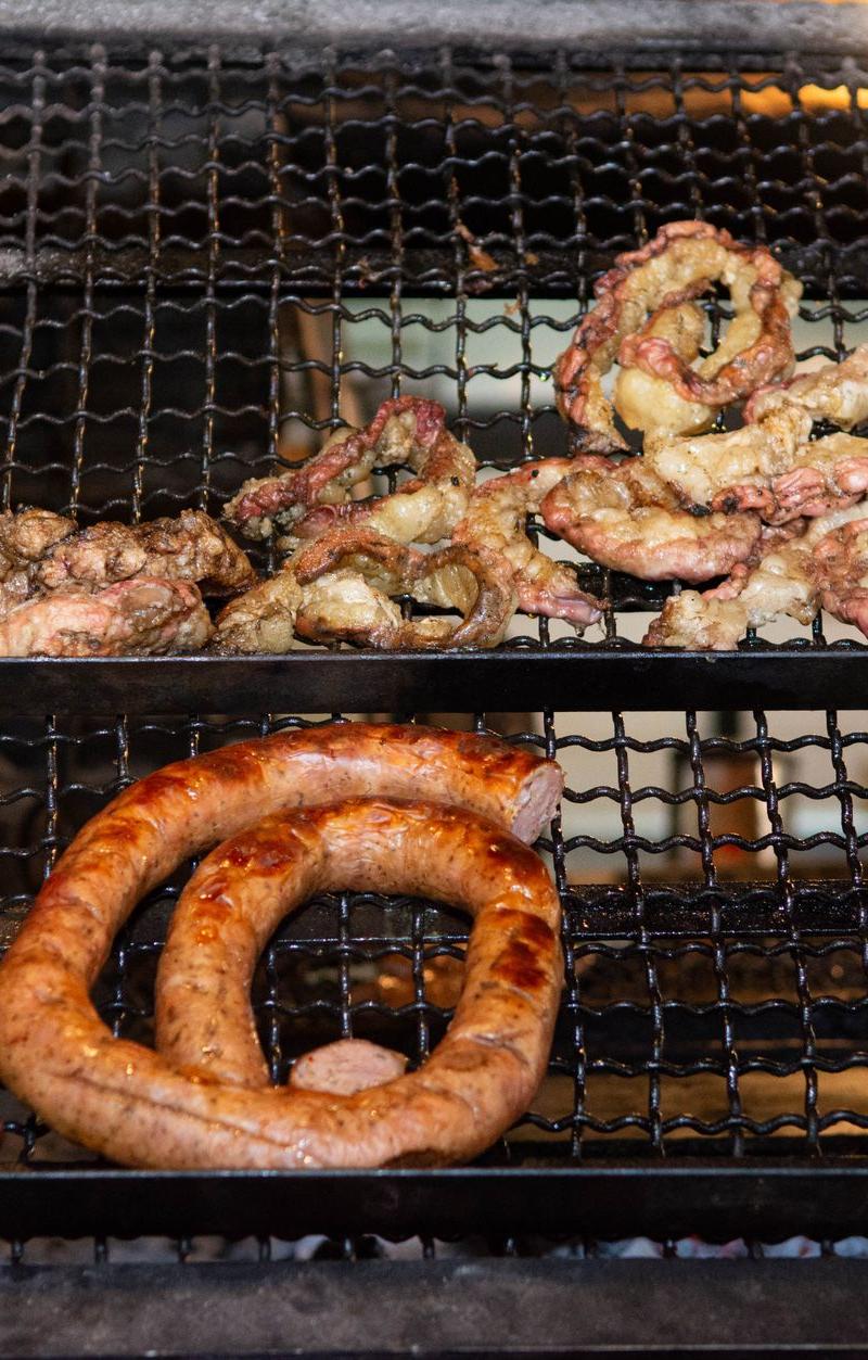 Grilled Boerewors with Charred Onions