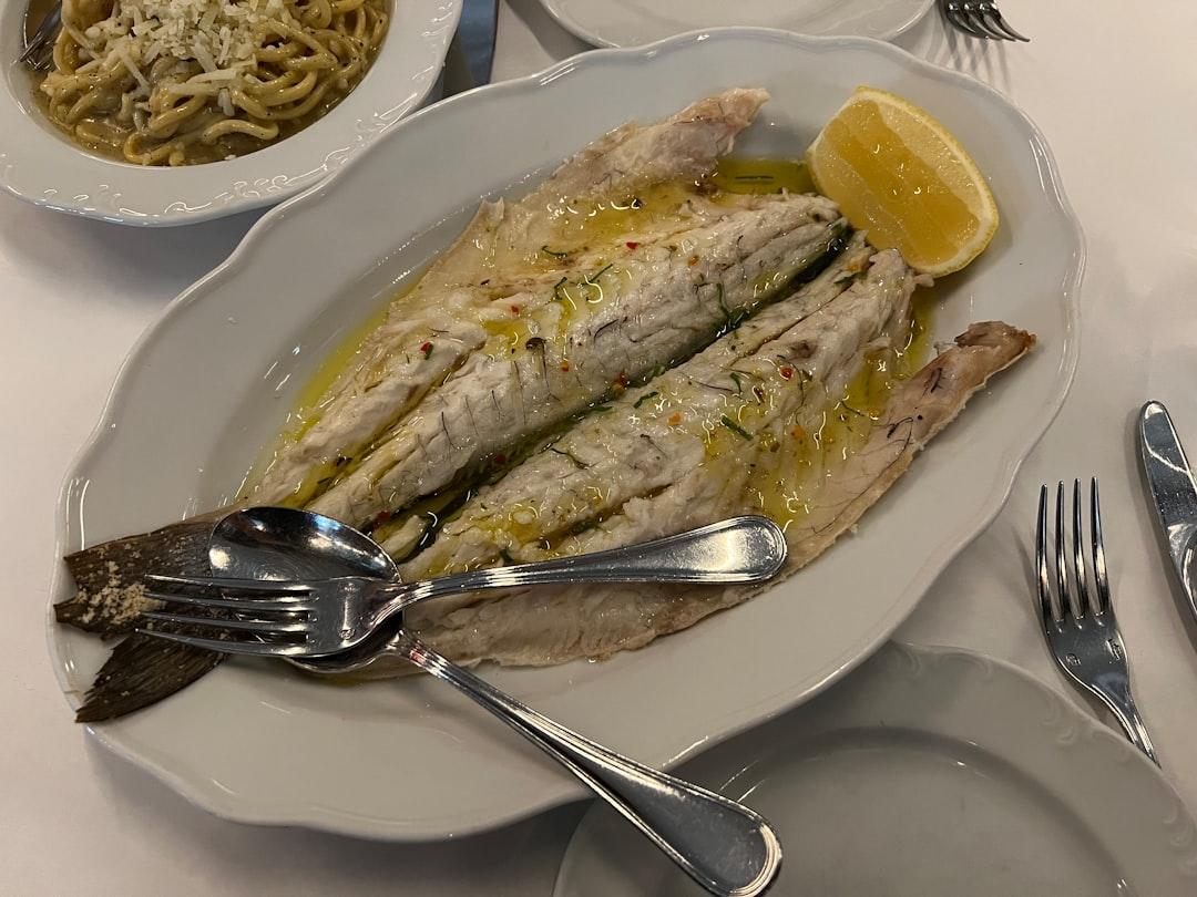 Grilled Branzino with Cacio e Pepe Pasta