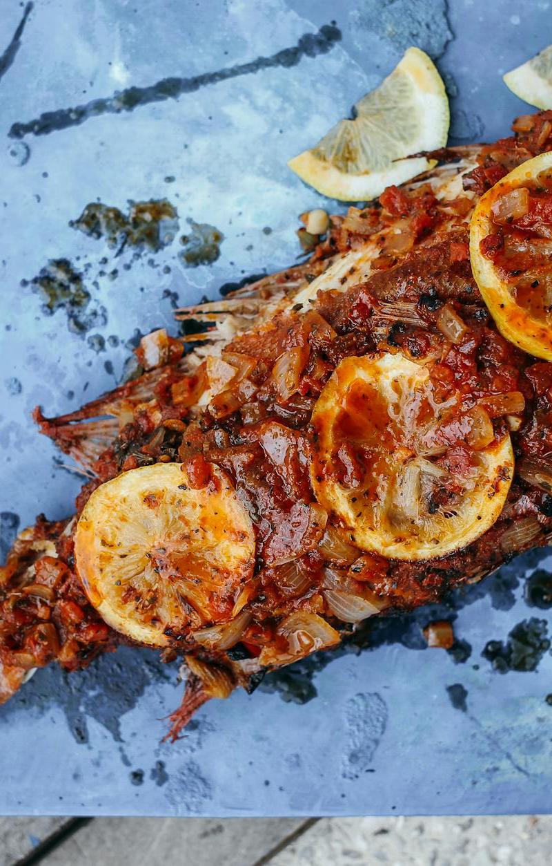 Grilled Denis Fish with Lemon & Herbs