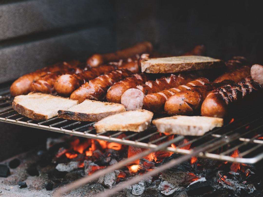 Grilled Kielbasa & Bread with Mustard
