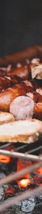 Grilled Kielbasa & Bread with Mustard
