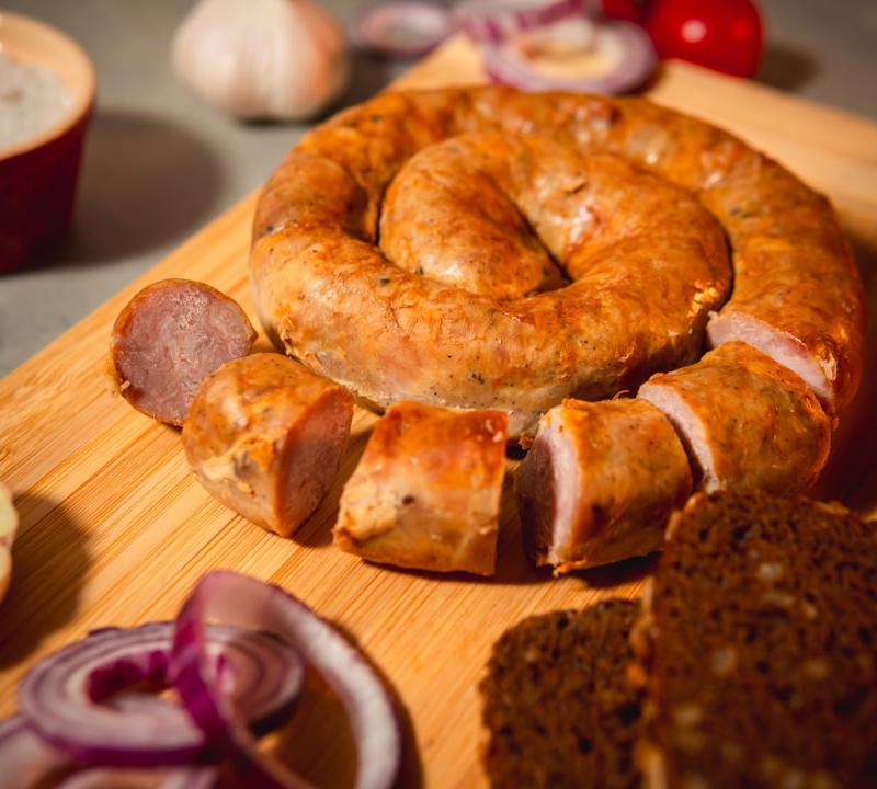Grilled Kielbasa & Caramelized Onion on Rye
