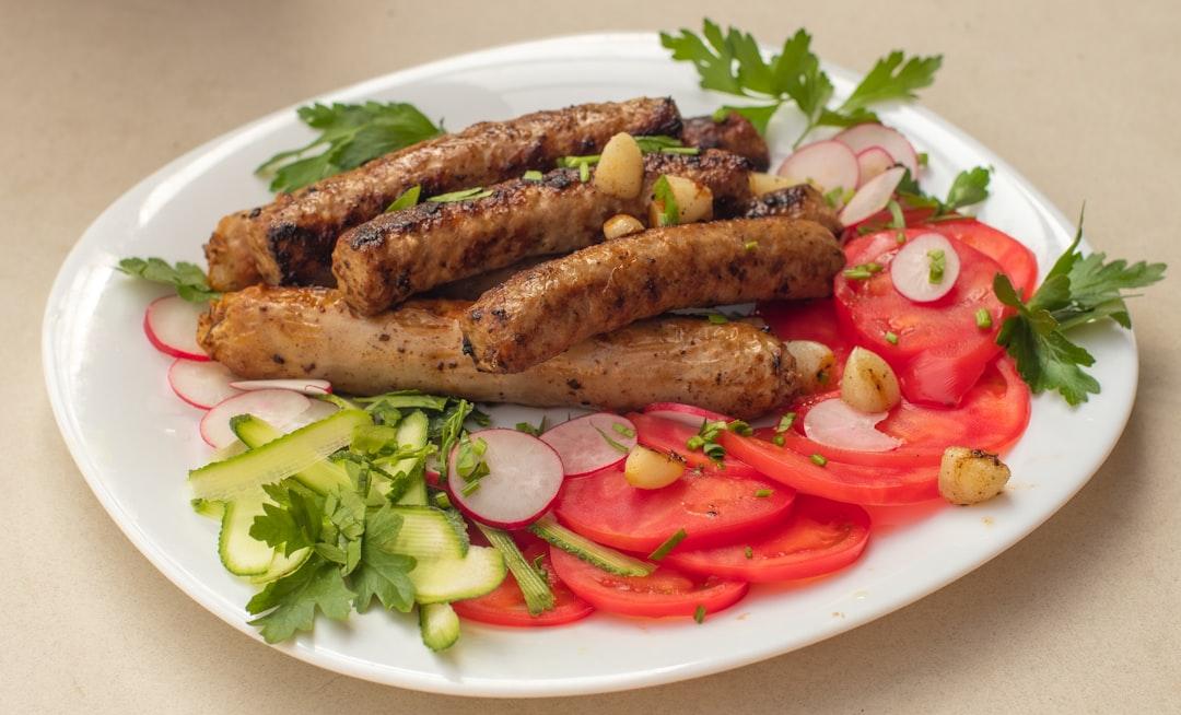 Grilled Loukaniko with Fresh Greek Sides
