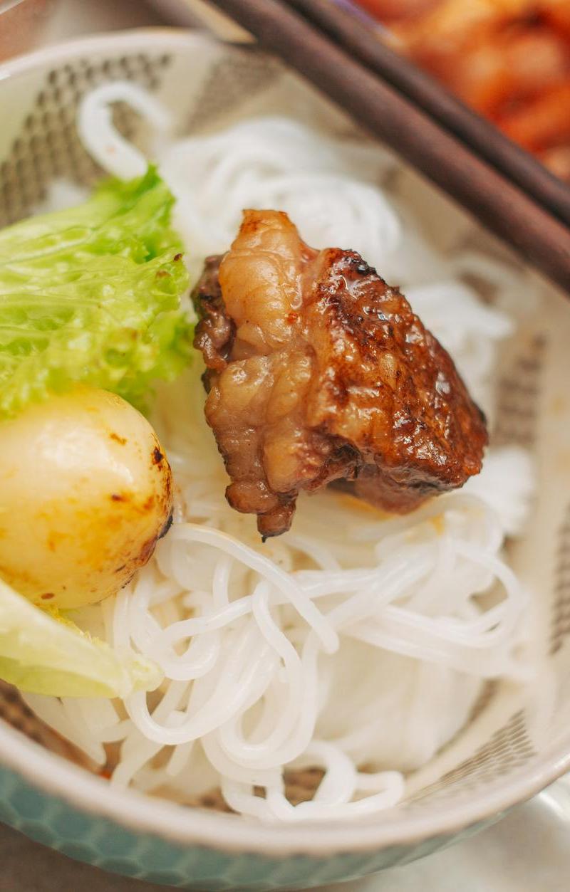 Grilled Pork Vermicelli Bowl with Kimchi