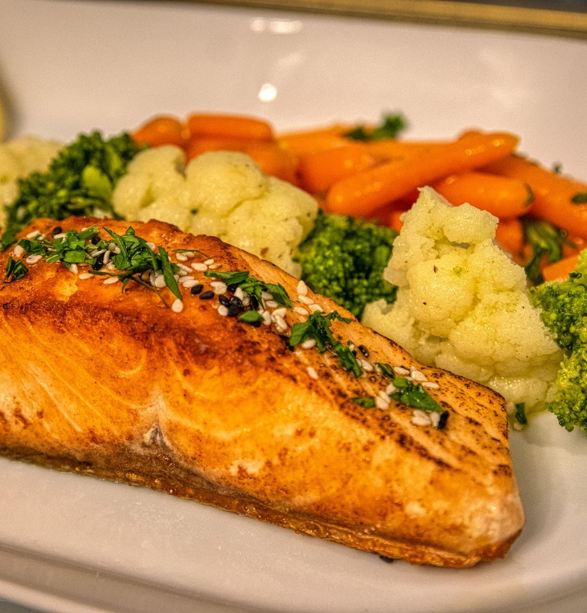 Grilled Salmon with Lemon & Herb Butter