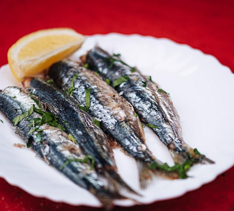 Grilled Sardines with Coarse Salt & Lemon