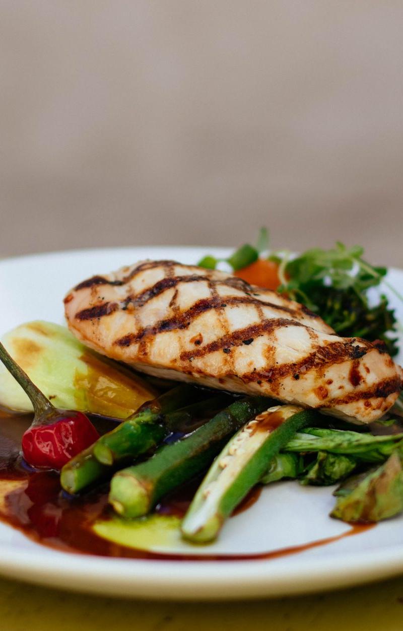 Grilled Shito Chicken with Okra & Potatoes