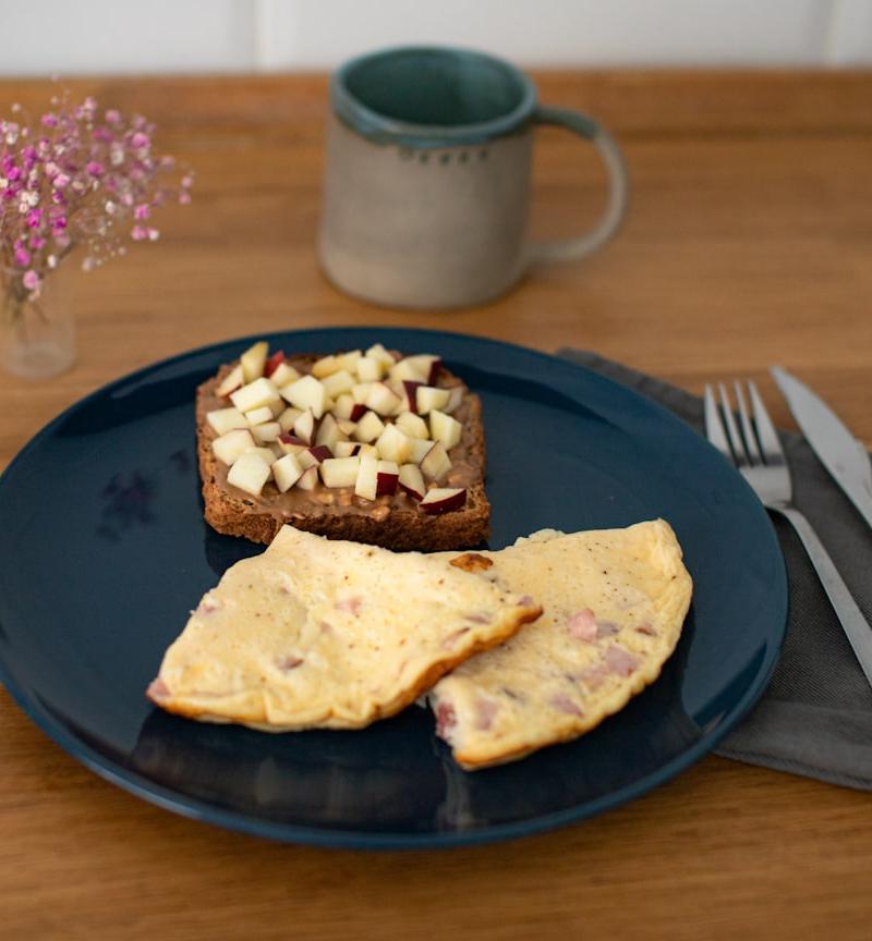 Ham & Cheese Omelette with Apple Toast