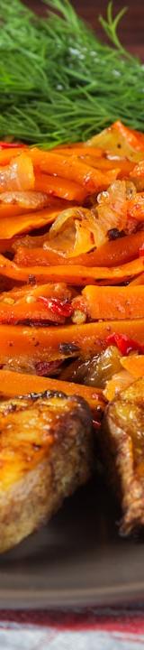 Harissa Fish with Carrots & Dill
