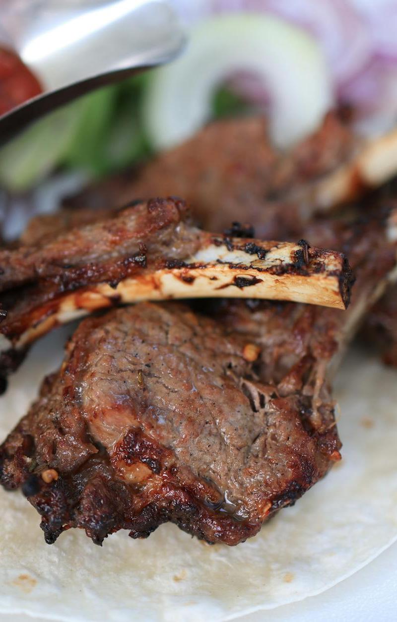 Harissa Lamb Chops with Charred Lemon