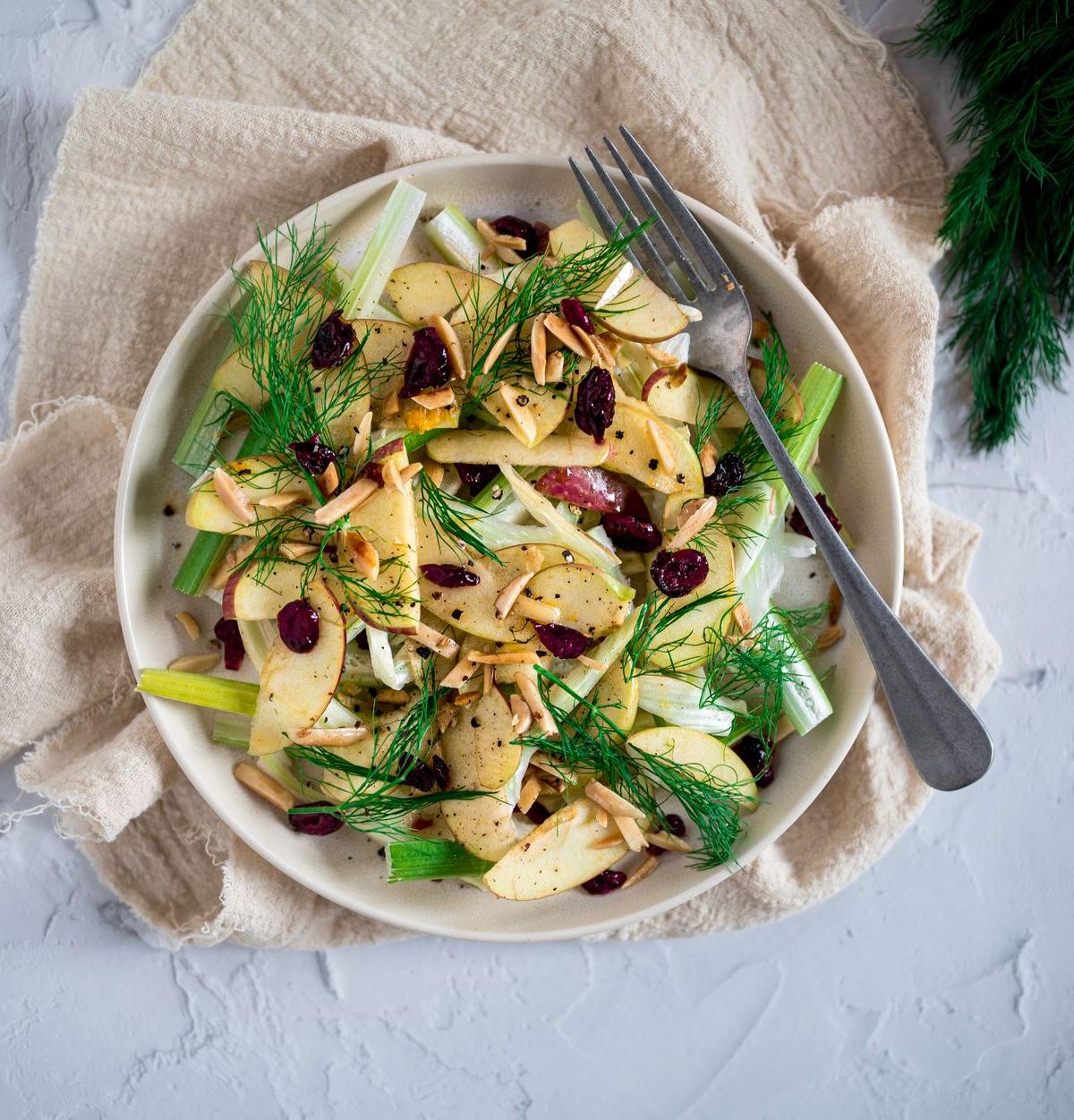 Harvest Kale Salad with Crispy Chickpeas