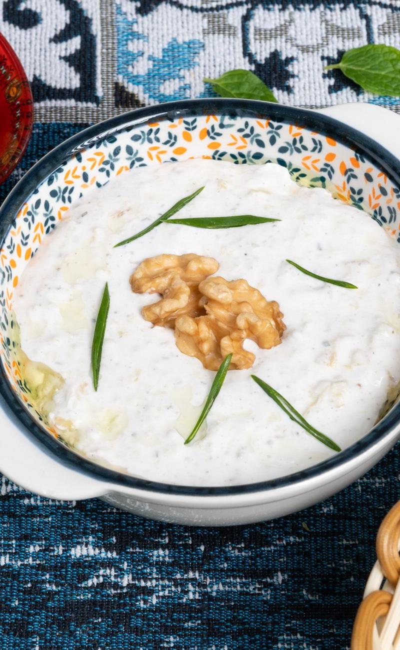 Haydari with Crispy Walnuts & Herbs