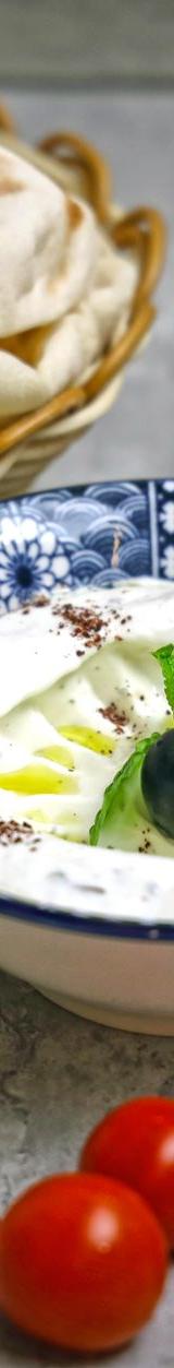 Haydari — Herbed Yogurt Dip with Olives & Pomegranate