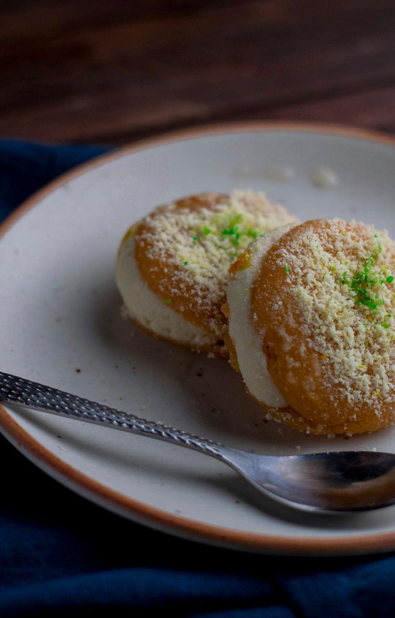 Honey Semolina Cake with Whipped Cream